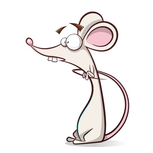 Funny cute cartoon mouse vector image