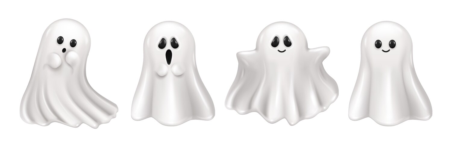 Halloween 3d character cute ghost vector image