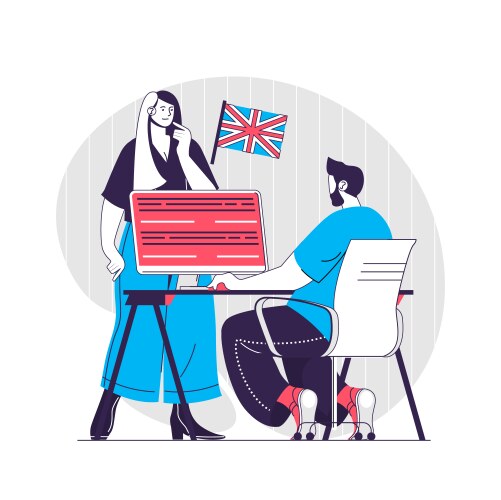 language course web concept man and woman vector image