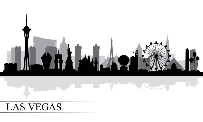 las vegas city skyline silhouette background vector image