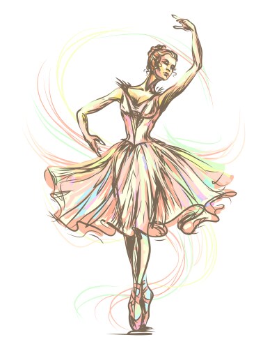 Graceful beautiful dancing ballerina vector image