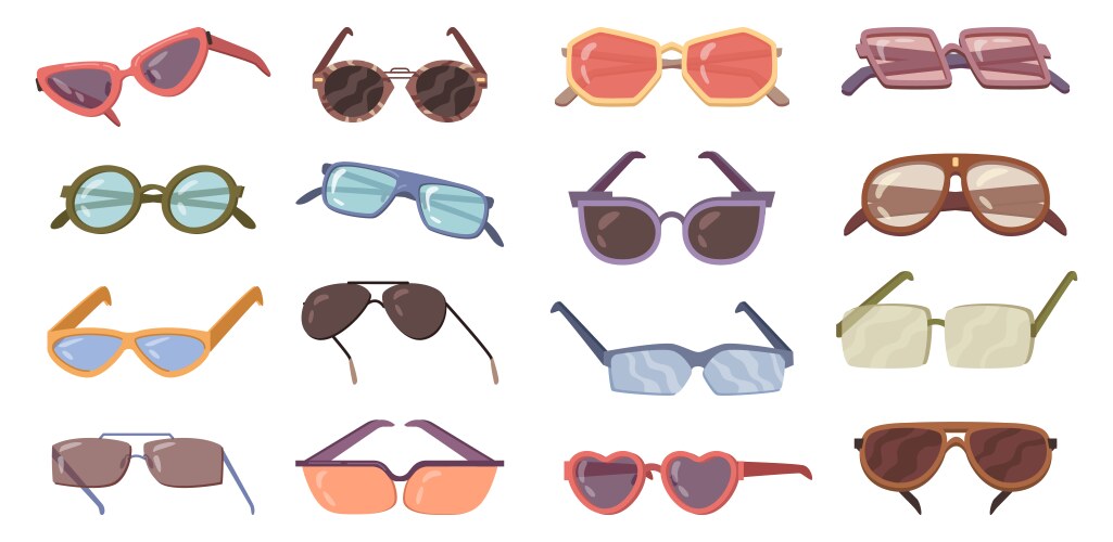 Various sunglasses summer accessories vector image