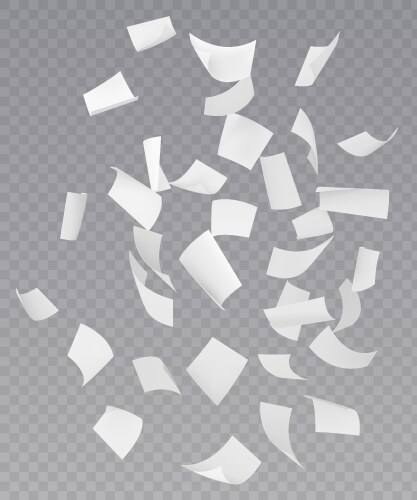 Chaotic falling flying paper sheets vector image