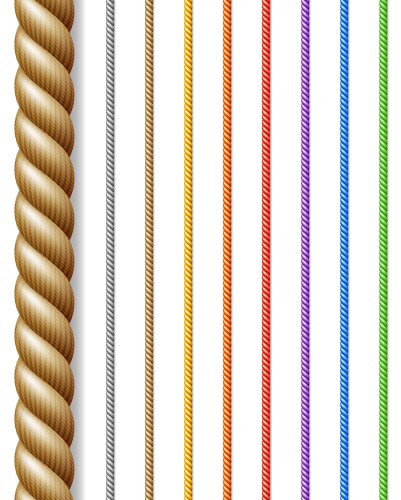 Multicolored ropes set vector image