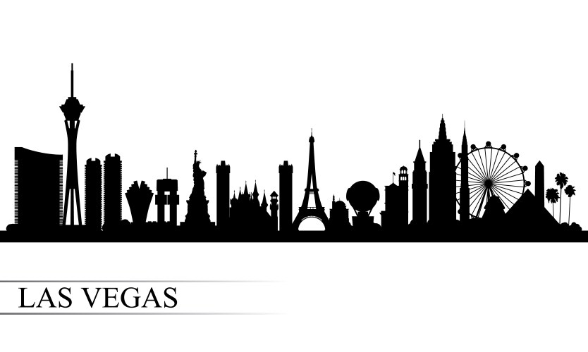 Las vegas city skyline silhouette background vector image