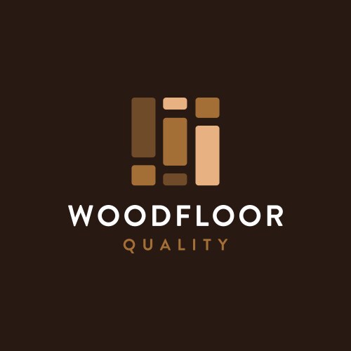 Modern minimalist wood flooring logo vector image