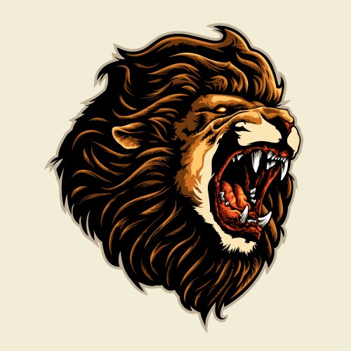 Angry lion head vector image