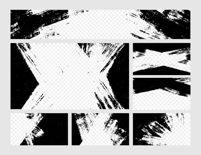 Grunge brush frame overlay texture banner vector image