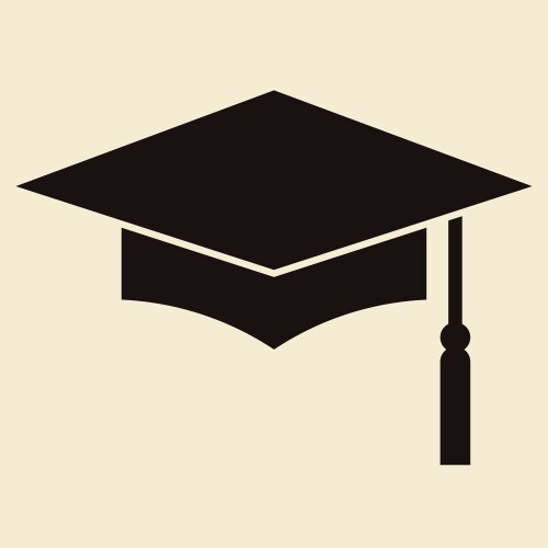 Mortar board or graduation cap vector image