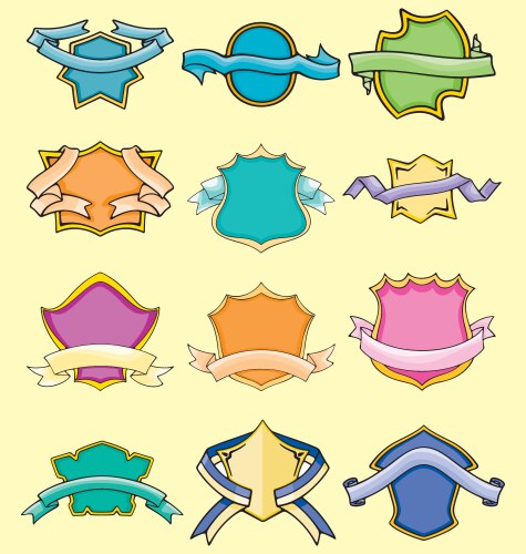 Cartoon comical badges vector image