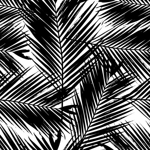 Palm tree leaves seamless pattern vector image