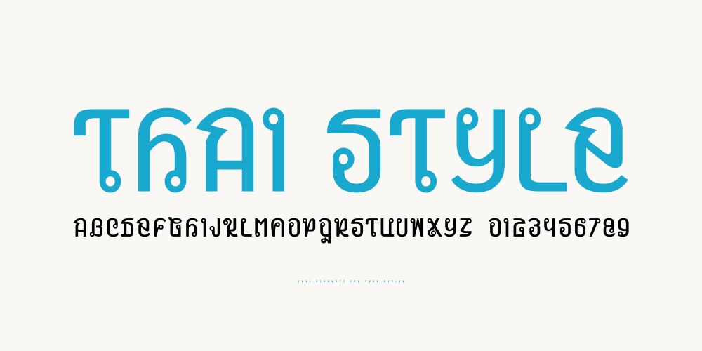 decorative sans serif font in thai style vector image