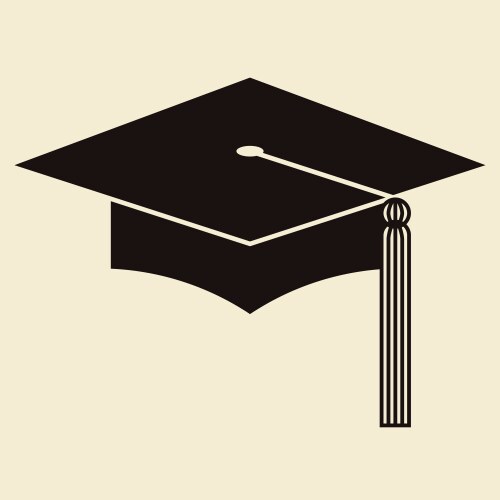 Mortar board or graduation hat vector image