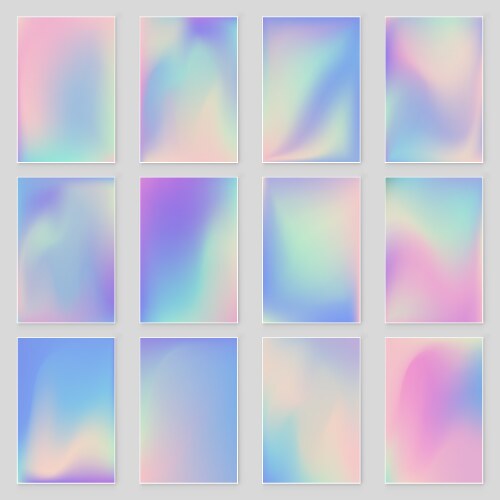 Holographic foil gradient iridescent background vector image