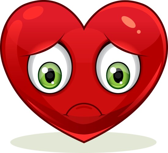 emoticon with big sad heart vector image