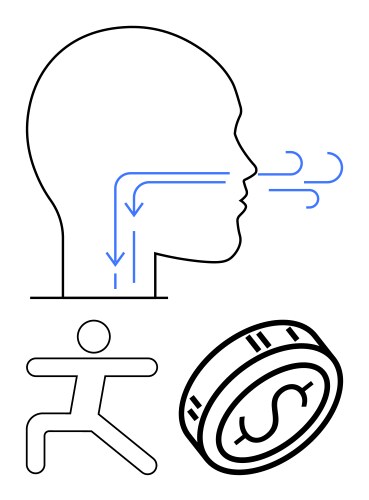 Breathing technique physical exercise figure vector image