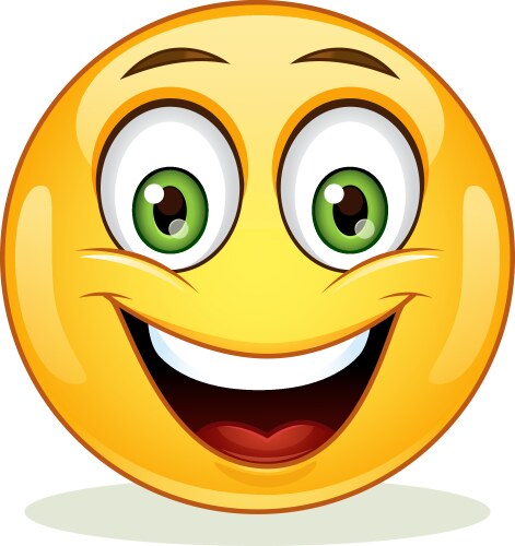 Emoticon with happy face vector image