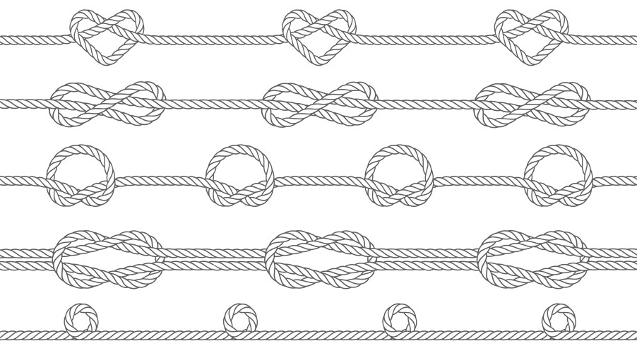 Seamless texture ropes with knots vector image