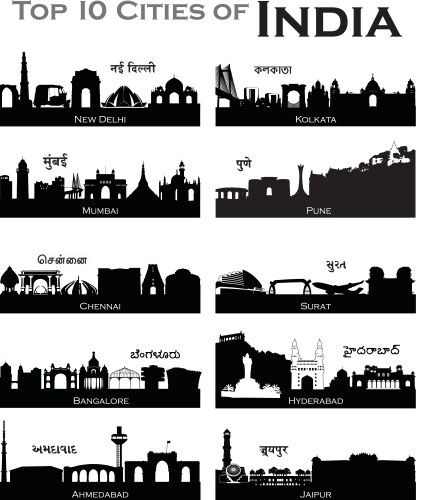 Indiancities vector image