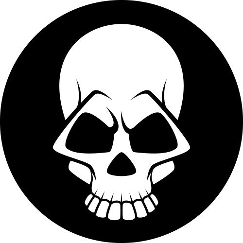 Black and white human skull icon symbol or emblem vector image