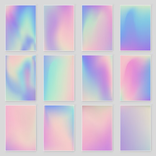 Holographic foil gradient iridescent background vector image