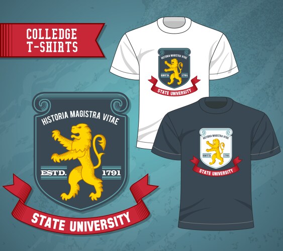 college labels t-shirts vector image