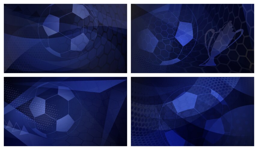 Soccer backgrounds in blue colors vector image