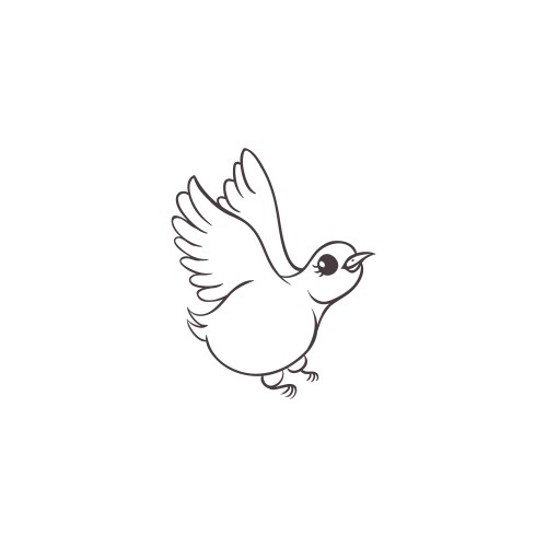 Sketch hand drawn sparrow bird isolated vector image