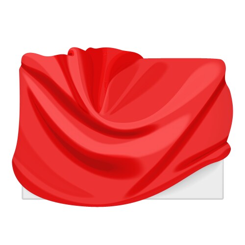 Red drapery on white background vector image