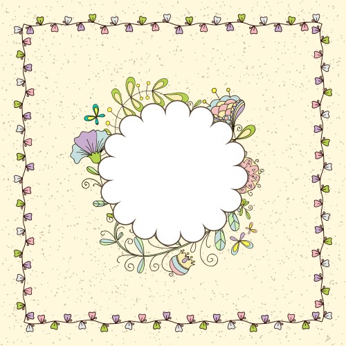 frame with a simple floral pattern vector image