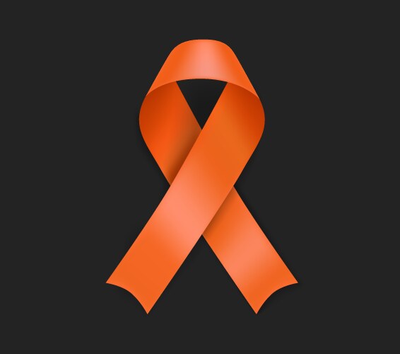 Leukemia cancer awareness symbol orange ribbon vector image