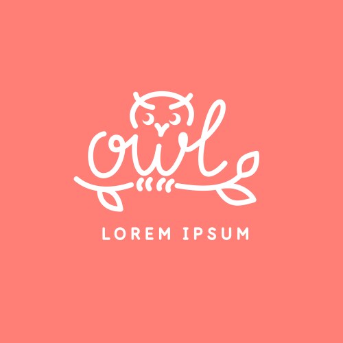 minimalistic and stylish owl emblem modern vector image