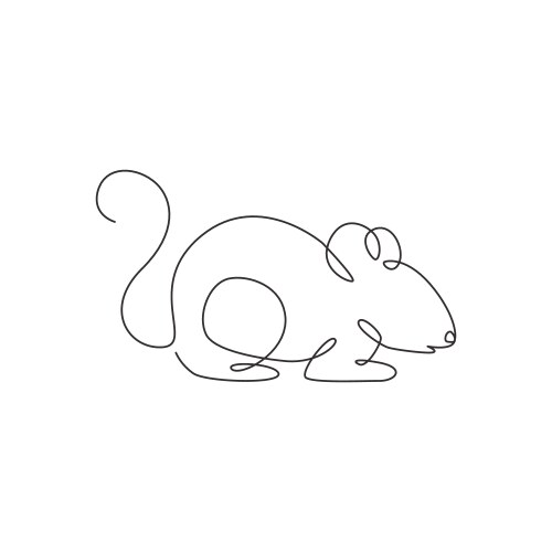 Single continuous line drawing little cute vector image