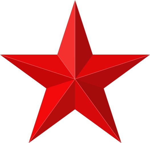 Red star 3d shape vector image