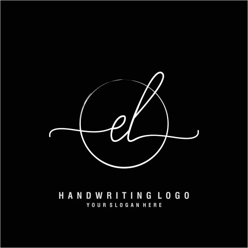 El initial handwriting logo design vector image