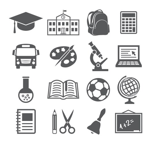 School and education icons vector image