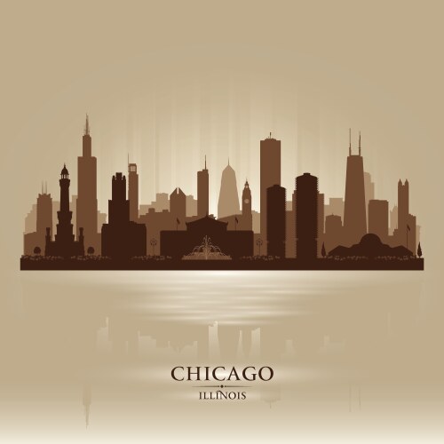 chicago illinois city skyline silhouette vector image