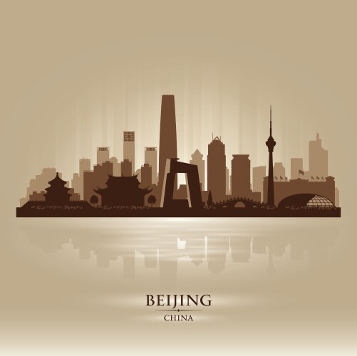 Beijing china city skyline silhouette vector image