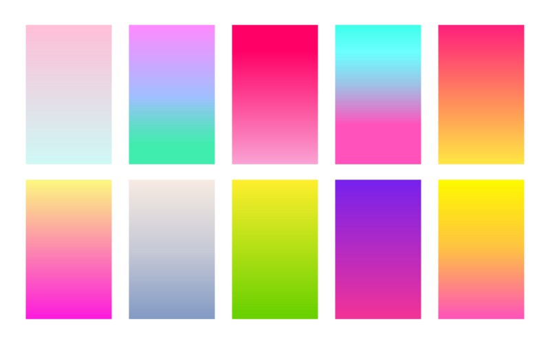 Set gradient backgrounds duotone color palette vector image