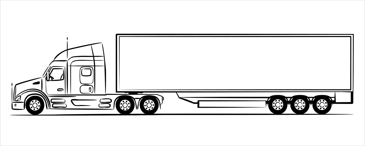 American semi trailer truck abstract silhouette vector image