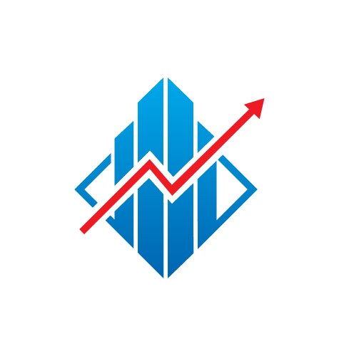 Graph arrow business finance logo vector image