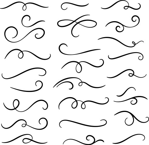 Hand drawn flourishes swirls text dividers vector image