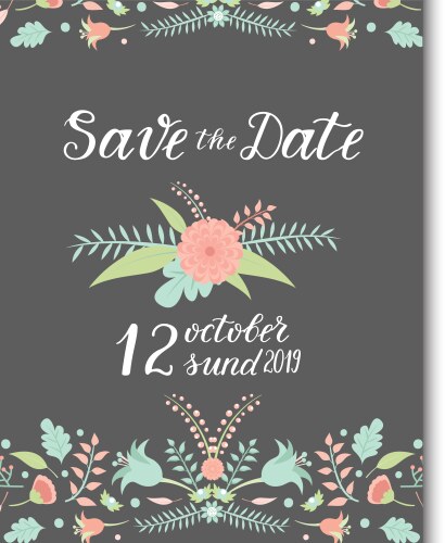 wedding invitation card save the date suite vector image