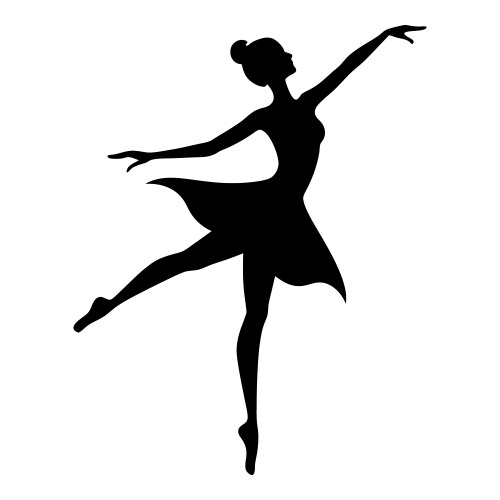 Elegant ballet dancer silhouette in graceful pose vector image