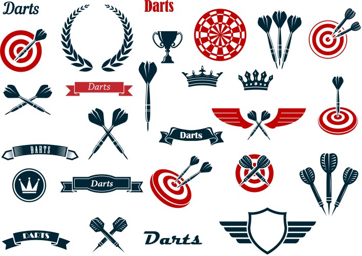 darts game ditems and heraldic elements vector image