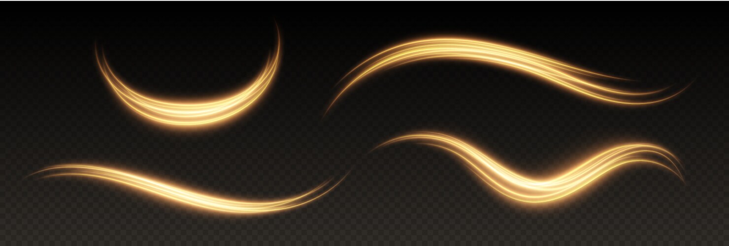 Glowing waves and curves speed lines light effect vector image