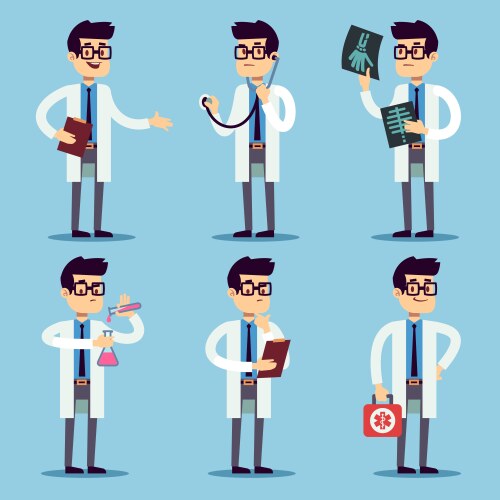 Doctor chemist pharmacist surgeon man cartoon vector image