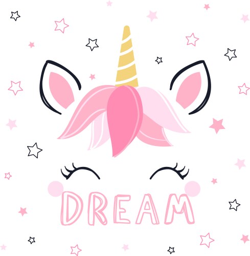 modern unicorn face background with text vector image