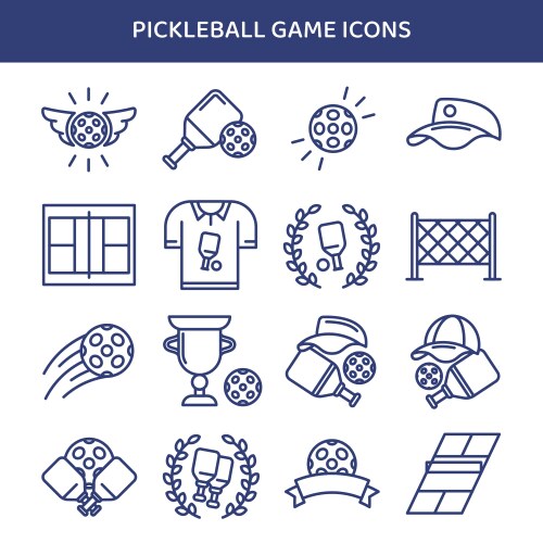 Outdoor sport leisure game pickleball icon vector image