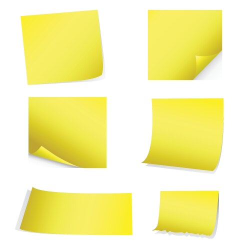 Yellow post-it set vector image